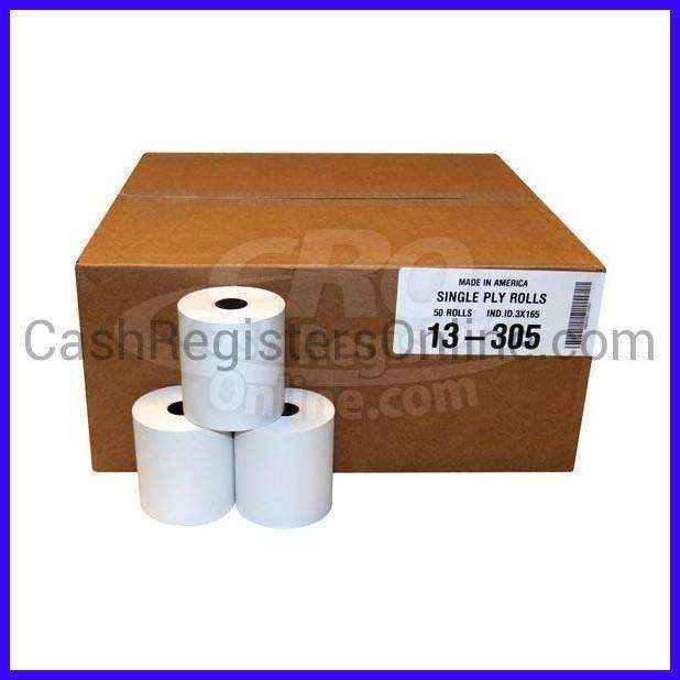 50 Rolls Bond Receipt Paper - 3 Inch X 165 Foot Thermal Register Rolls