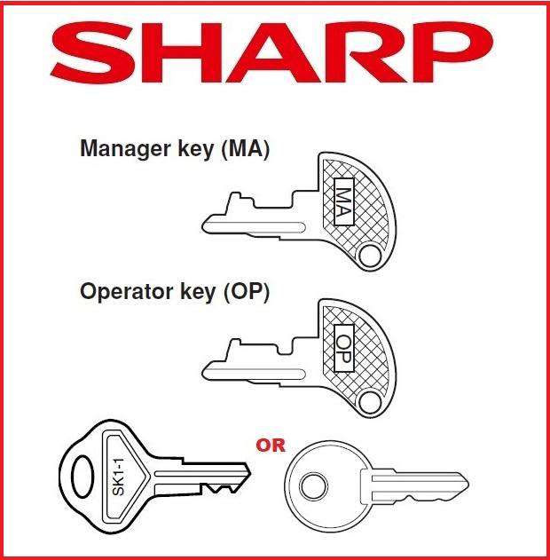 Sharp Cash Register Key - XE-A Model Registers - OP, MA, Drawer – Cash ...