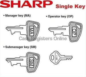 Sharp ER-A Cash Register Single Key - OP, SM, MA or Drawer - Cash Registers Online